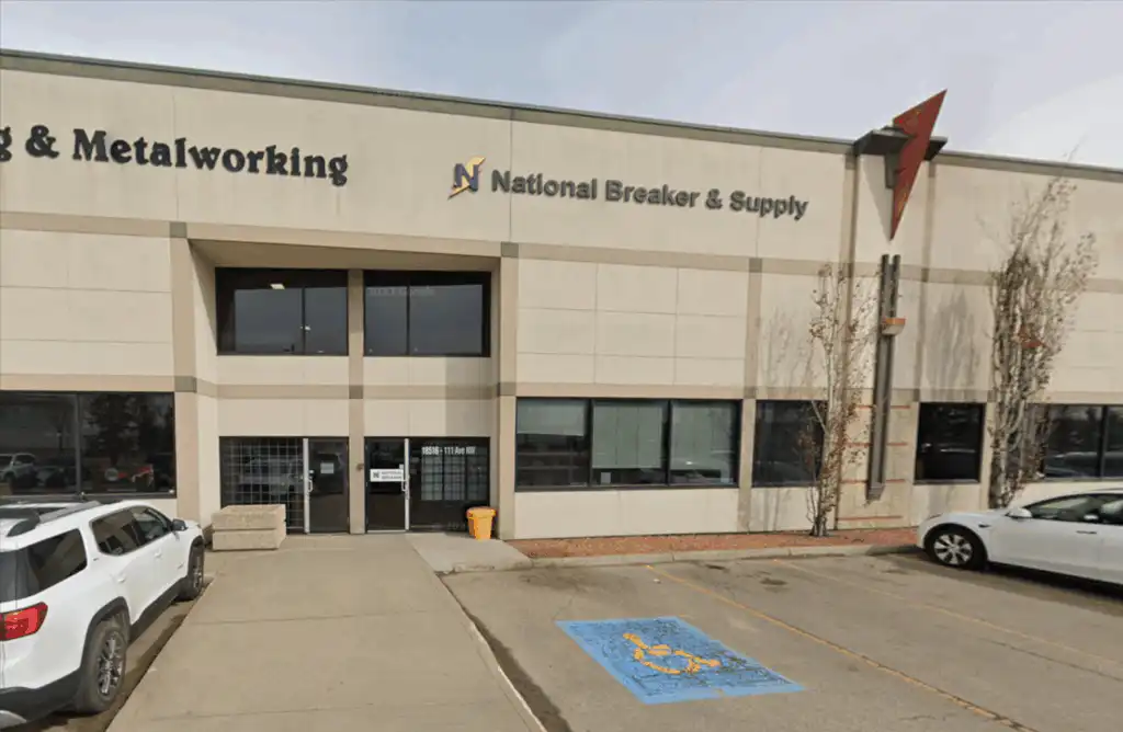 Edmonton Alberta map showing National Breaker & Supply electrical supply store location